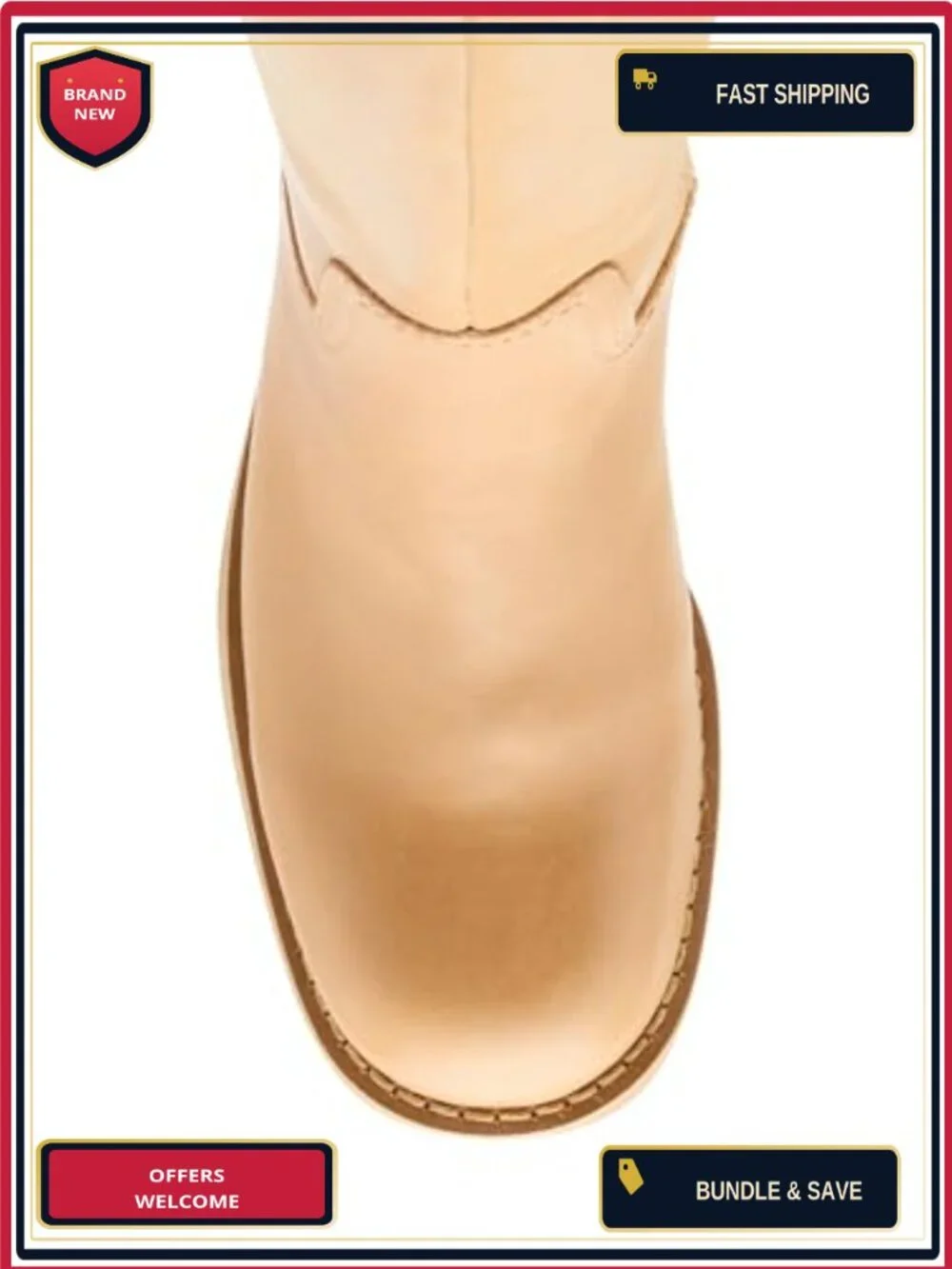 Waterproof Leather Mid-Calf Dress Boots with Block Heel